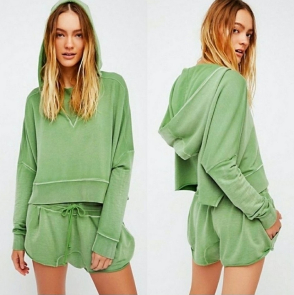 Free people intimately the morning run crop hoodie